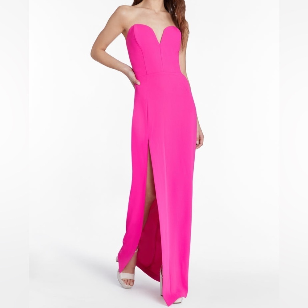 Amanda Uprichard Cherri Hot Pink Maxi Gown Sz Xl